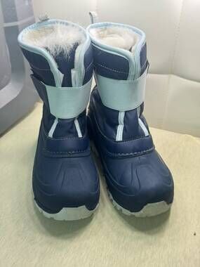 Member's Mark Kids Size US 2 Navy Light Blue Winter Snow Boots 193968345037